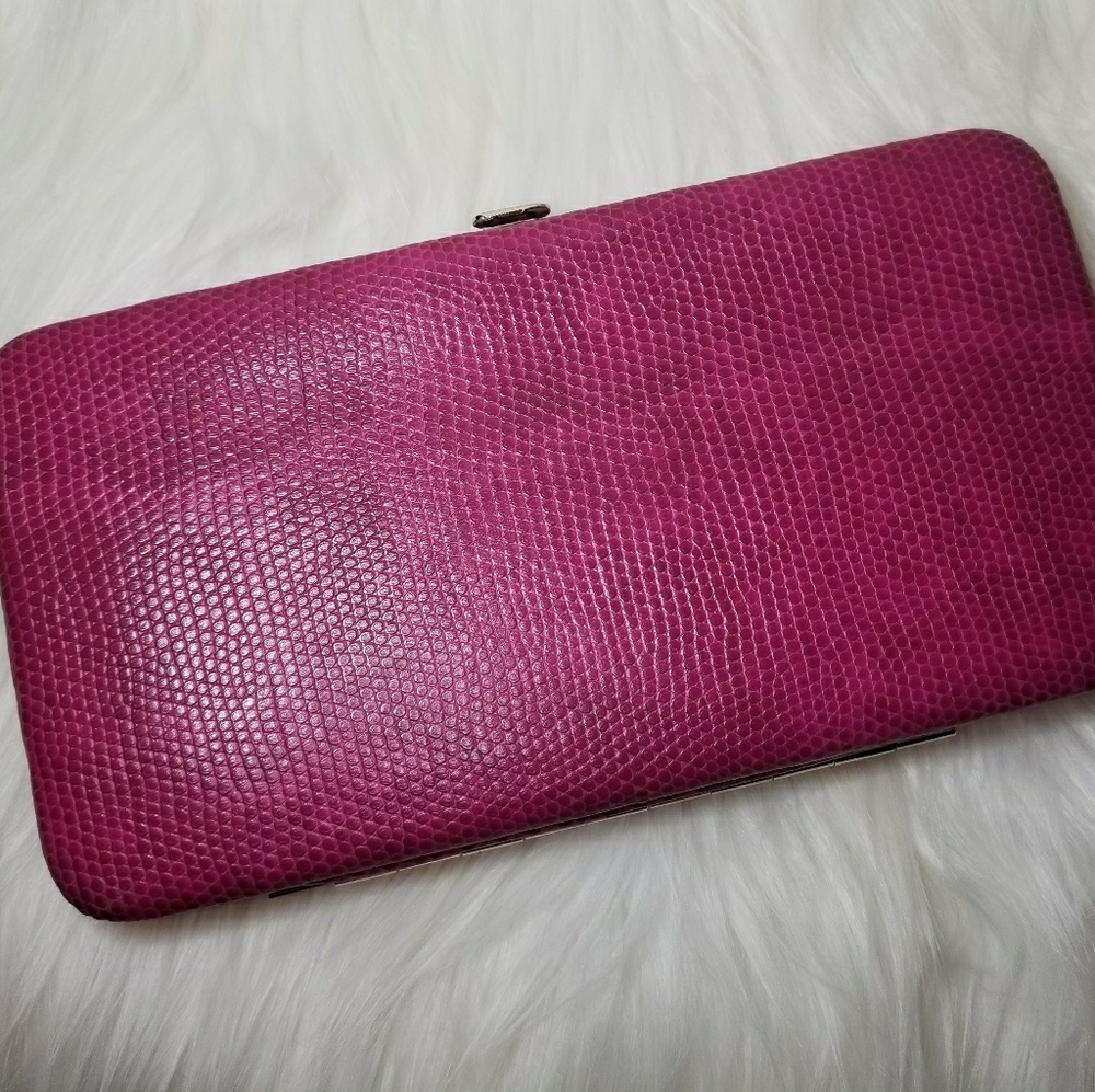 Faux snakeskin pink wallet